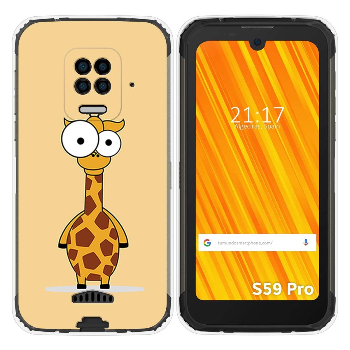 Funda Gel Tpu para Doogee S59 Pro diseño Jirafa Dibujos