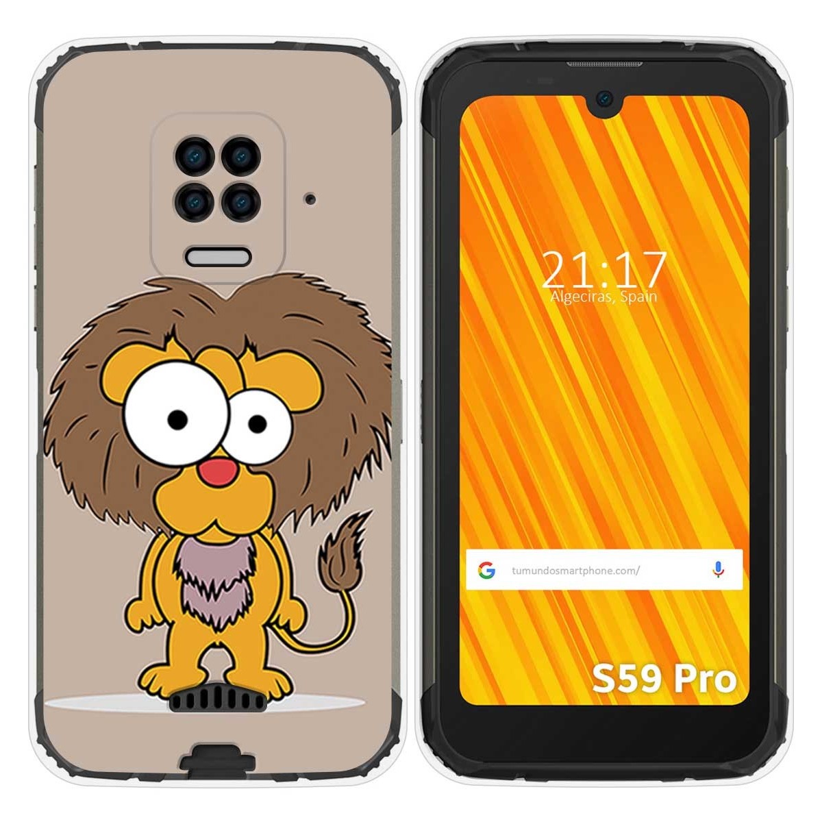 Funda Gel Tpu para Doogee S59 Pro diseño Leon Dibujos