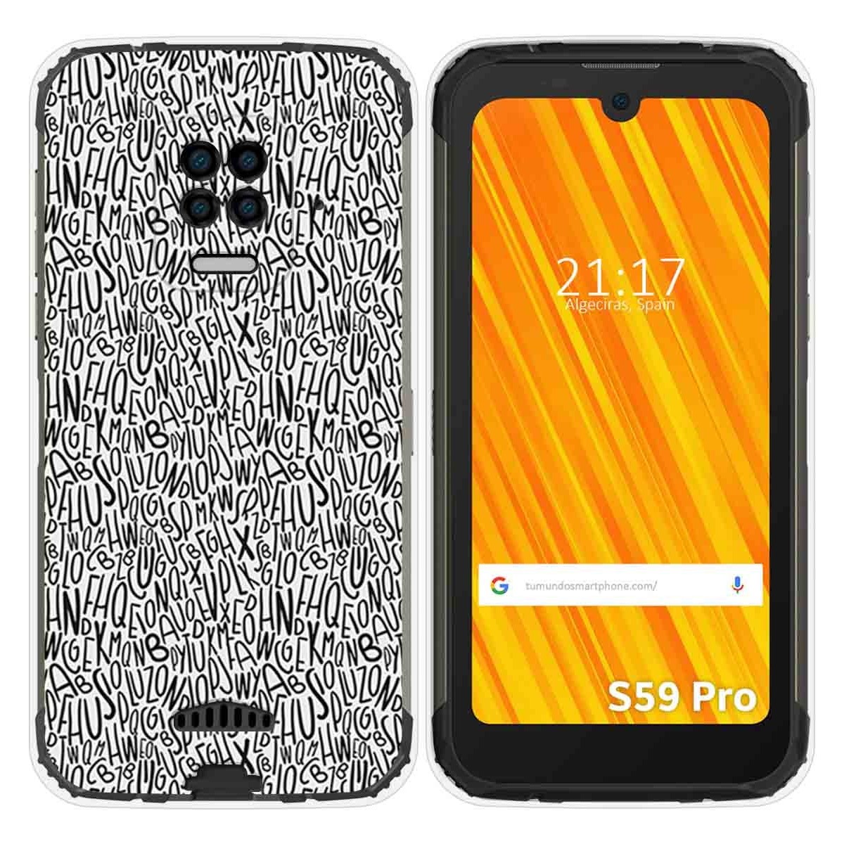 Funda Gel Tpu para Doogee S59 Pro diseño Letras Dibujos