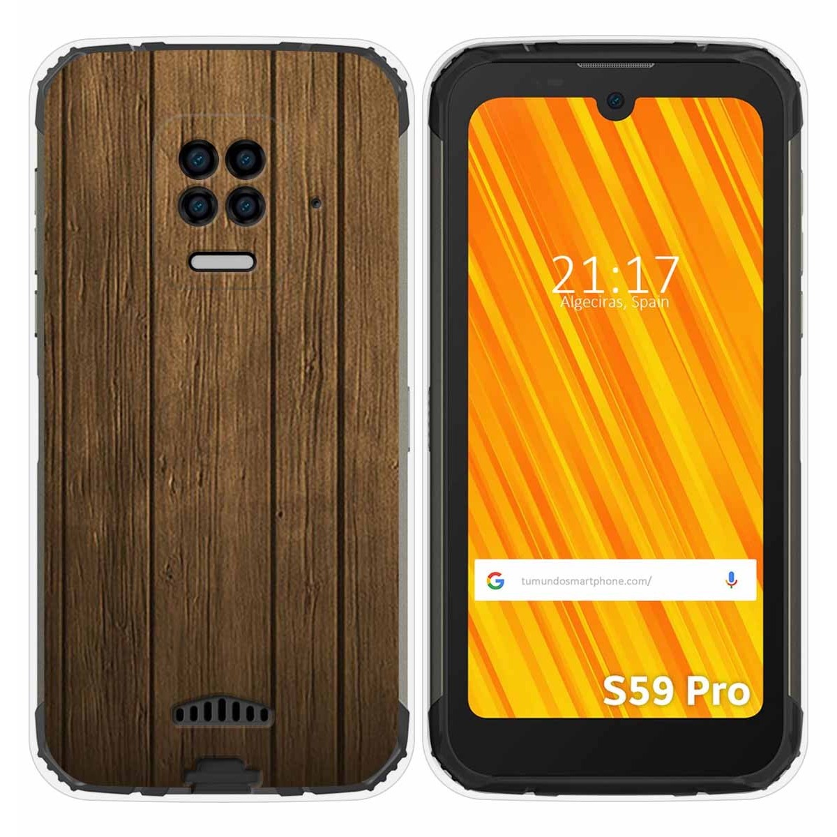 Funda Gel Tpu para Doogee S59 Pro diseño Madera Dibujos