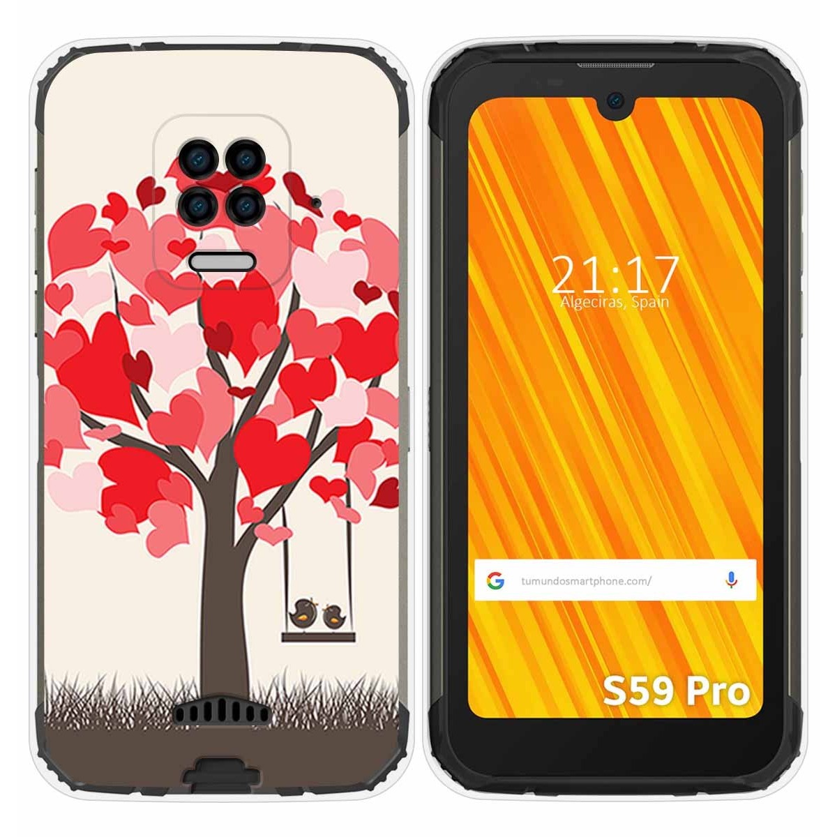 Funda Gel Tpu para Doogee S59 Pro diseño Pajaritos Dibujos