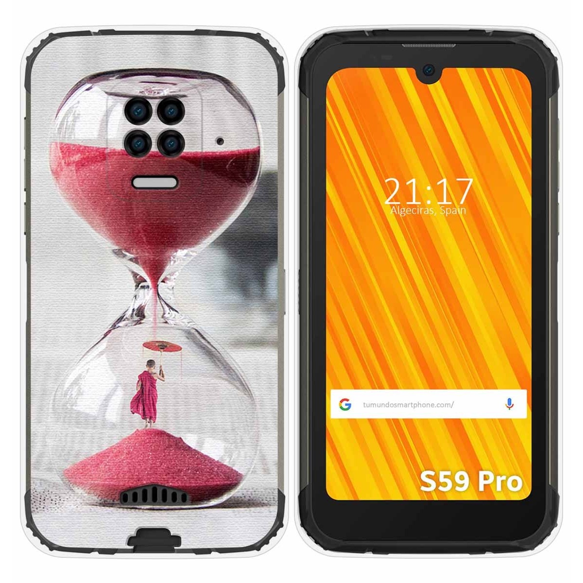 Funda Gel Tpu para Doogee S59 Pro diseño Reloj Dibujos