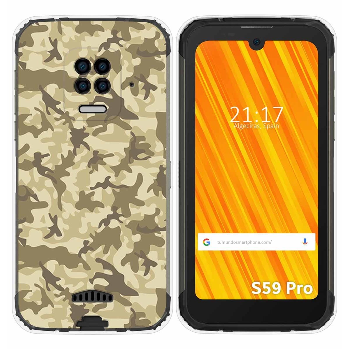 Funda Gel Tpu para Doogee S59 Pro diseño Sand Camuflaje Dibujos
