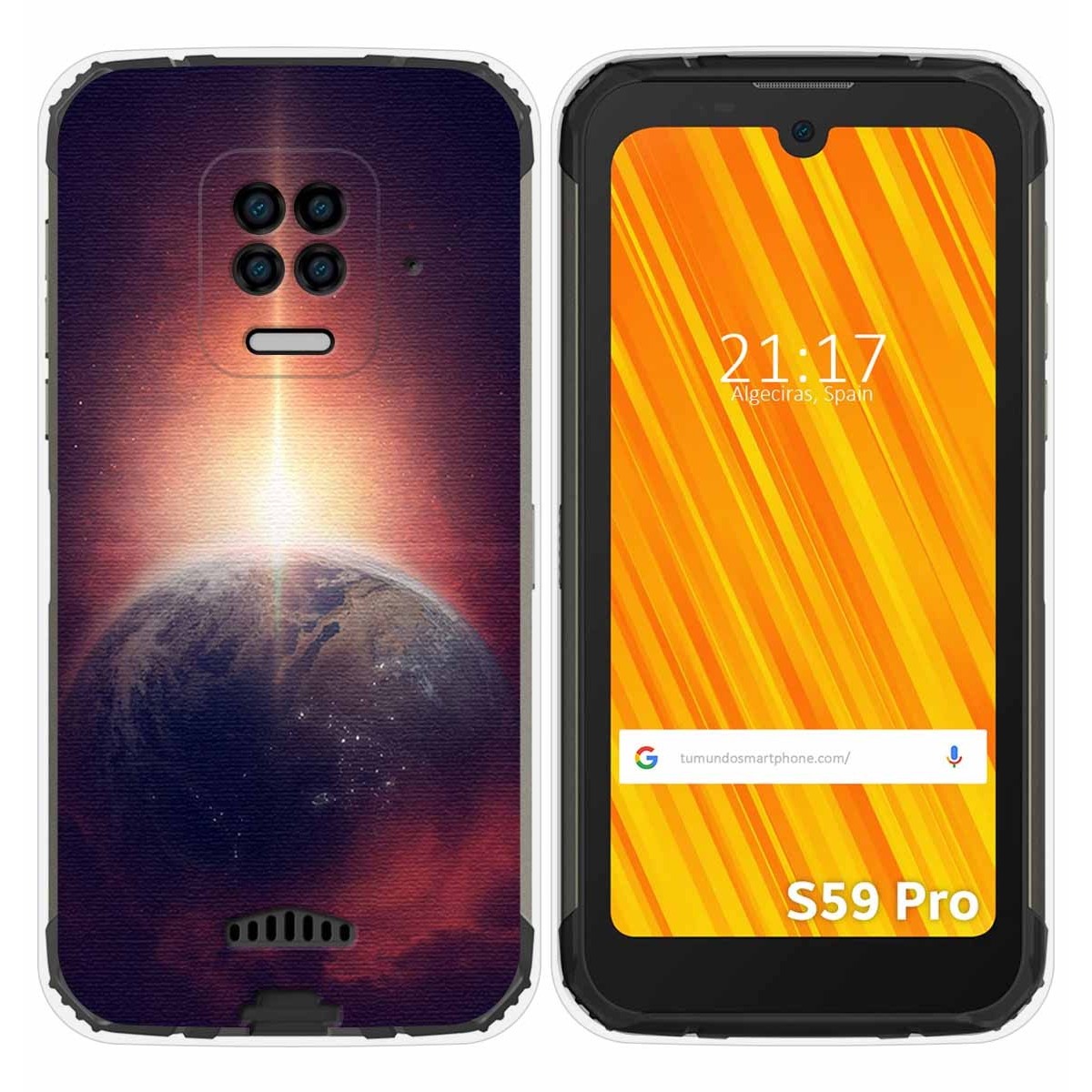 Funda Gel Tpu para Doogee S59 Pro diseño Tierra Dibujos