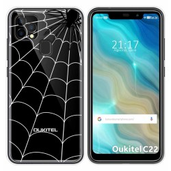 Funda Gel Transparente para Oukitel C22 diseño Araña Dibujos