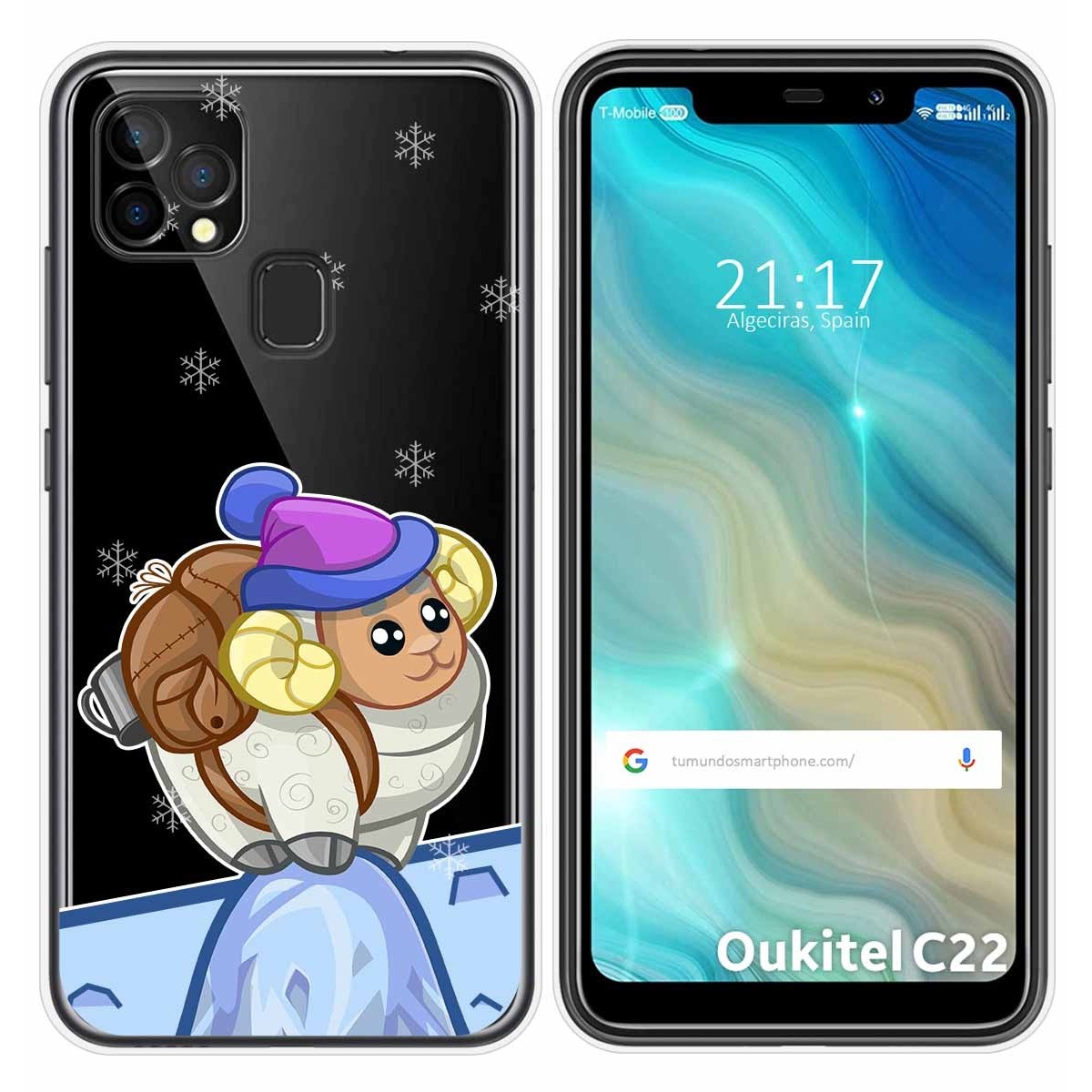 Funda Gel Transparente para Oukitel C22 diseño Cabra Dibujos