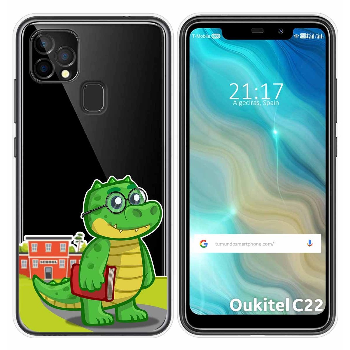Funda Gel Transparente para Oukitel C22 diseño Coco Dibujos