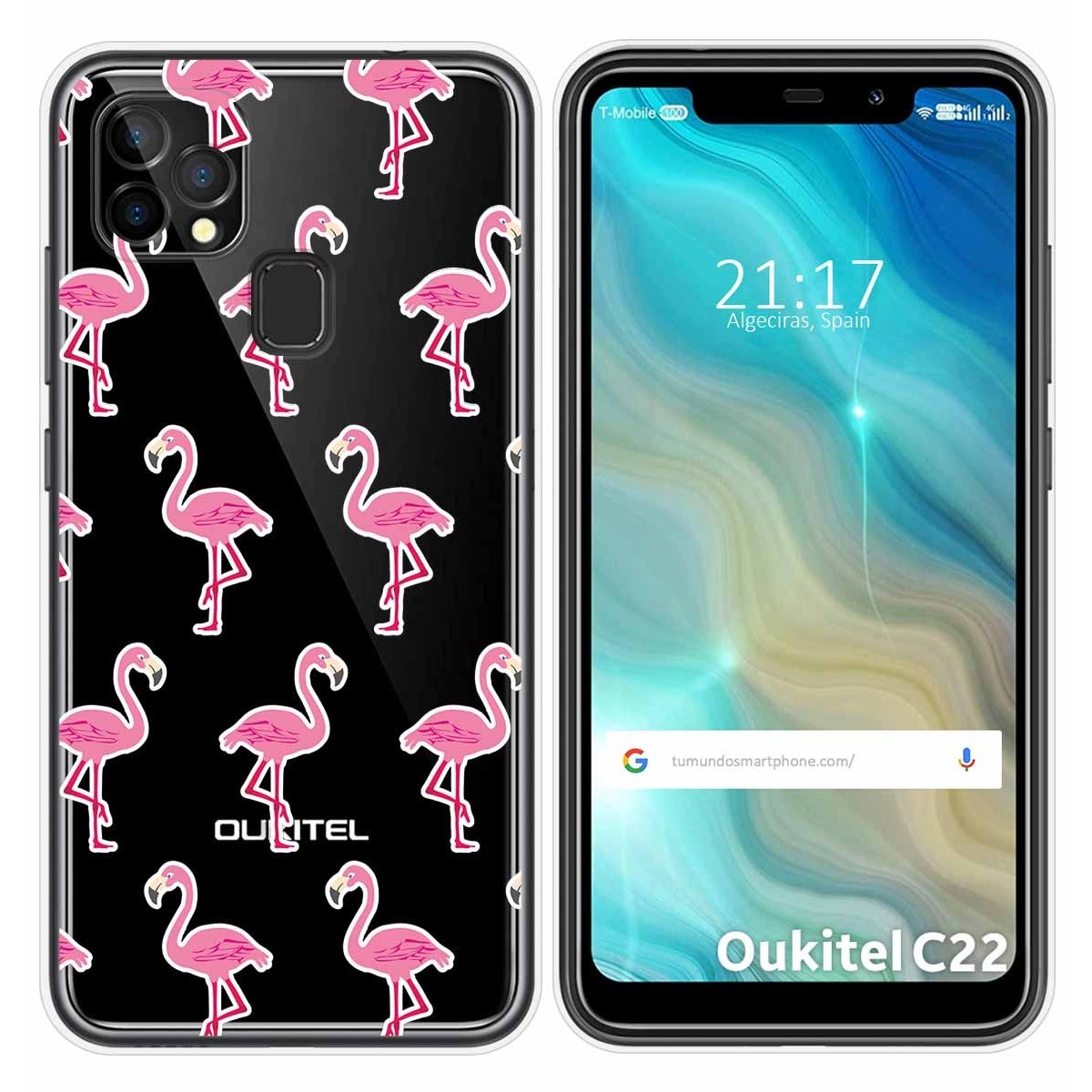 Funda Gel Transparente para Oukitel C22 diseño Flamenco Dibujos