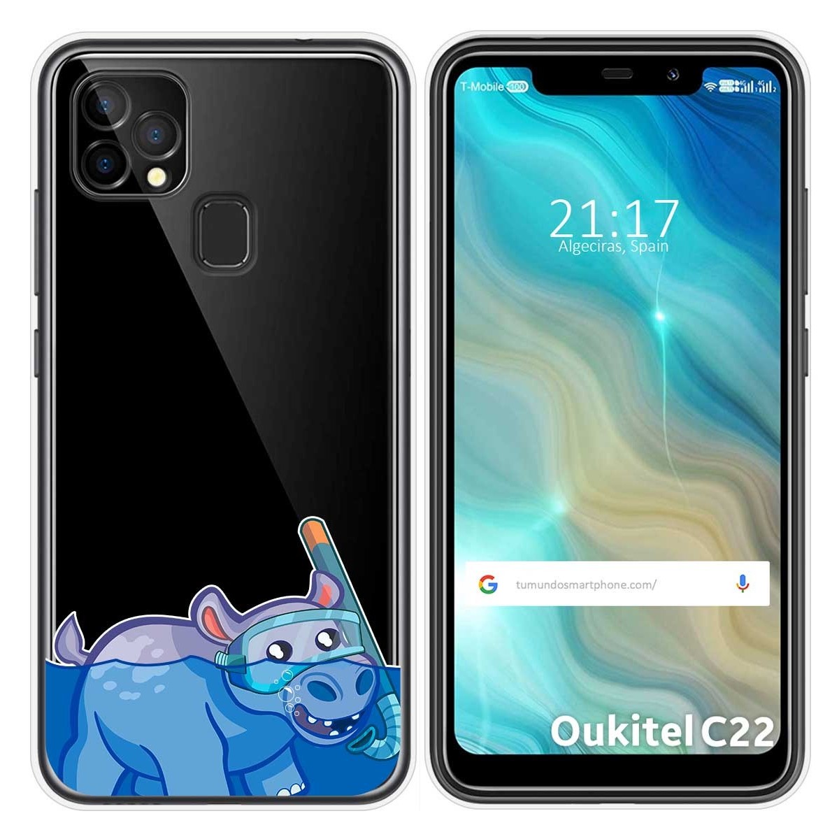 Funda Gel Transparente para Oukitel C22 diseño Hipo Dibujos