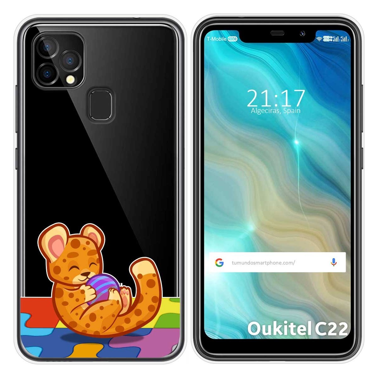 Funda Gel Transparente para Oukitel C22 diseño Leopardo Dibujos