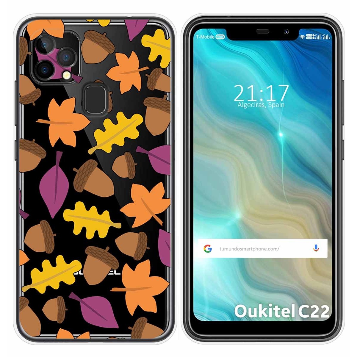 Funda Gel Transparente para Oukitel C22 diseño Otoño Dibujos
