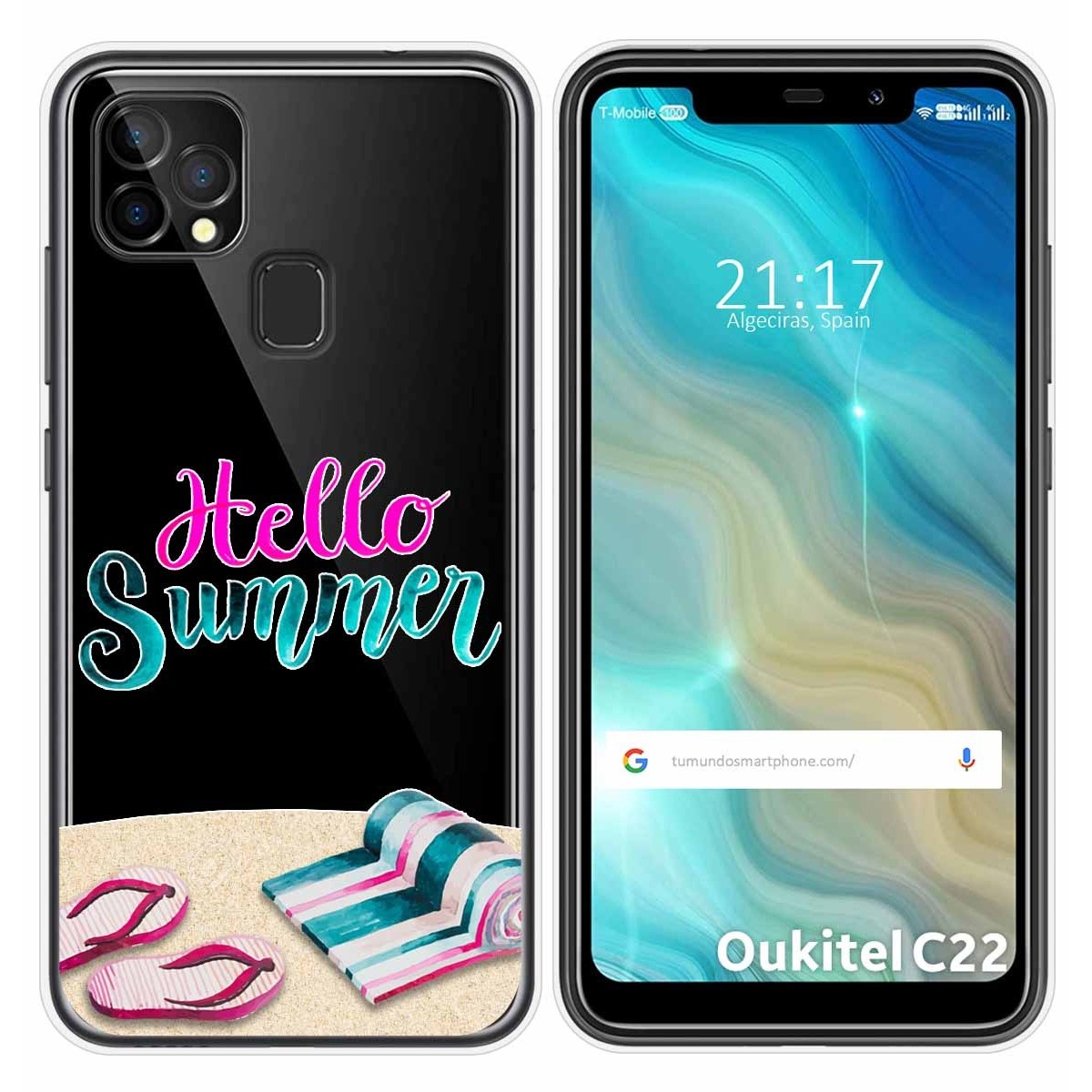 Funda Gel Transparente para Oukitel C22 diseño Summer Dibujos