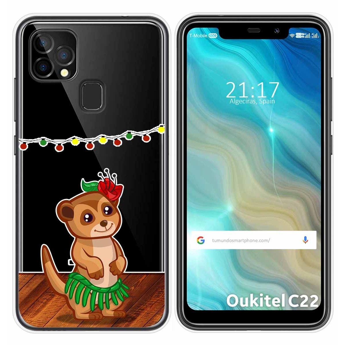 Funda Gel Transparente para Oukitel C22 diseño Suricata Dibujos