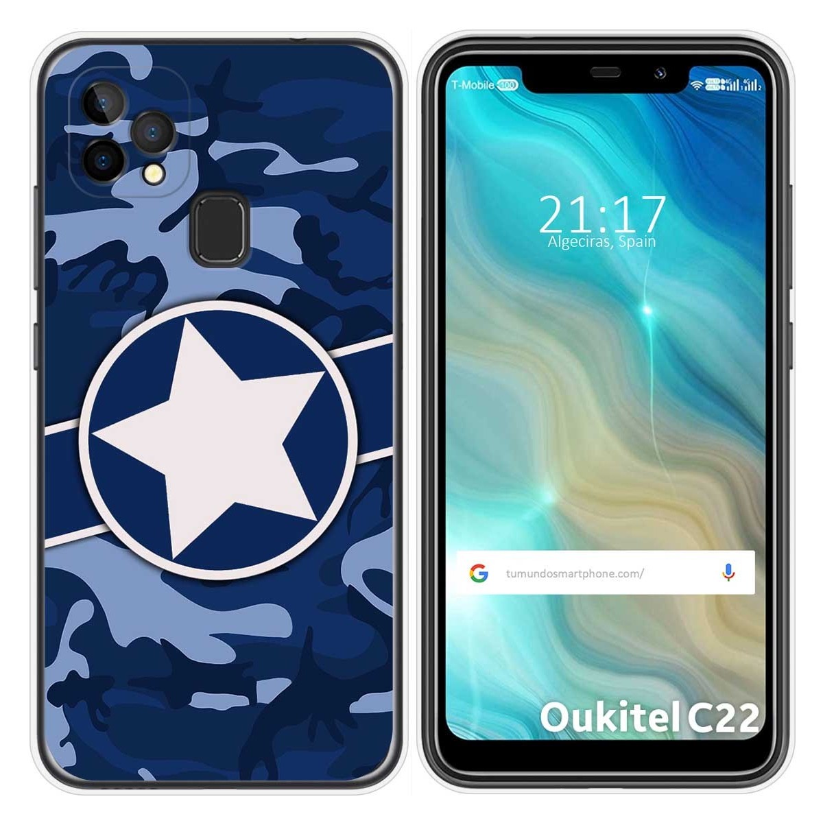 Funda Gel Tpu para Oukitel C22 diseño Camuflaje 03 Dibujos