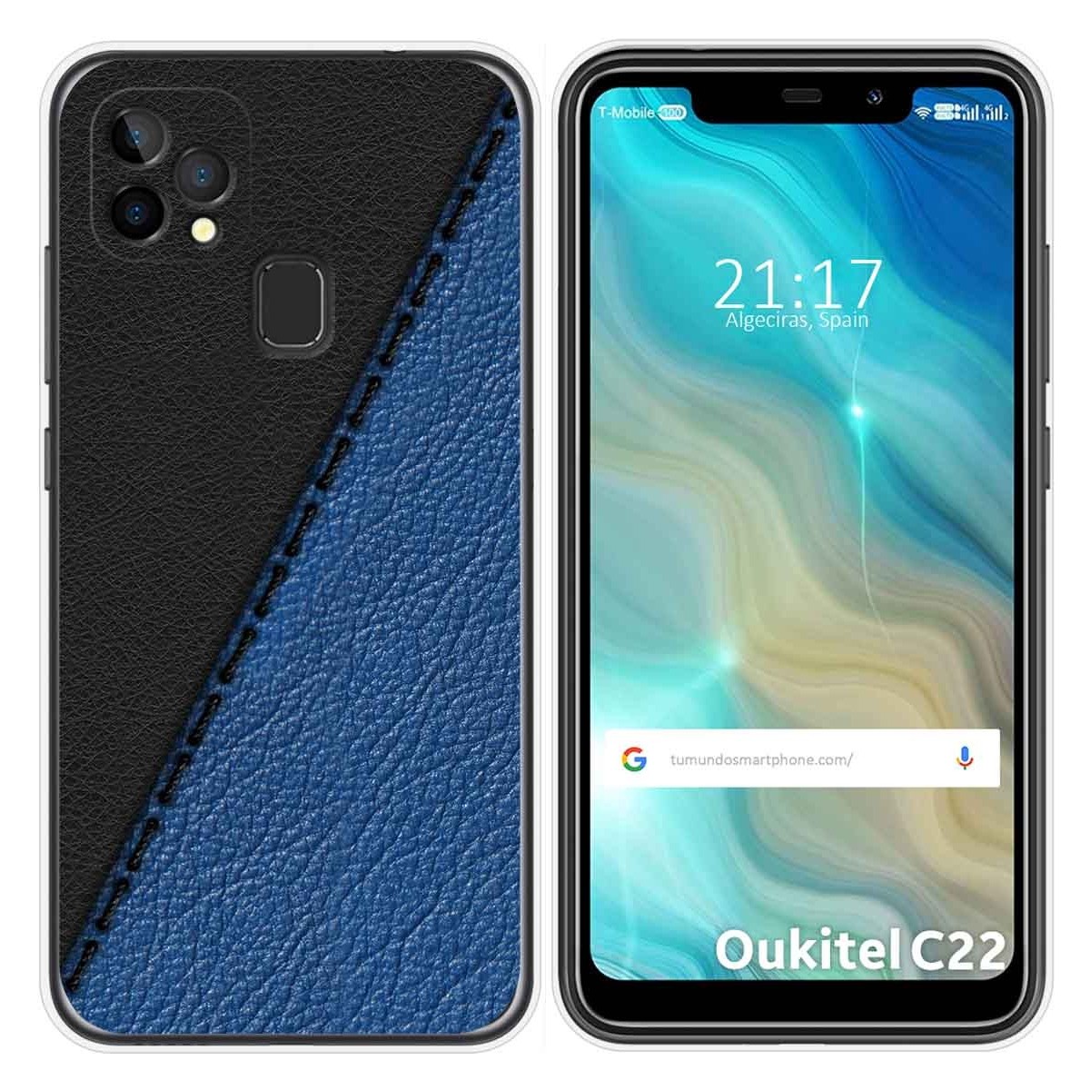 Funda Gel Tpu para Oukitel C22 diseño Cuero 02 Dibujos