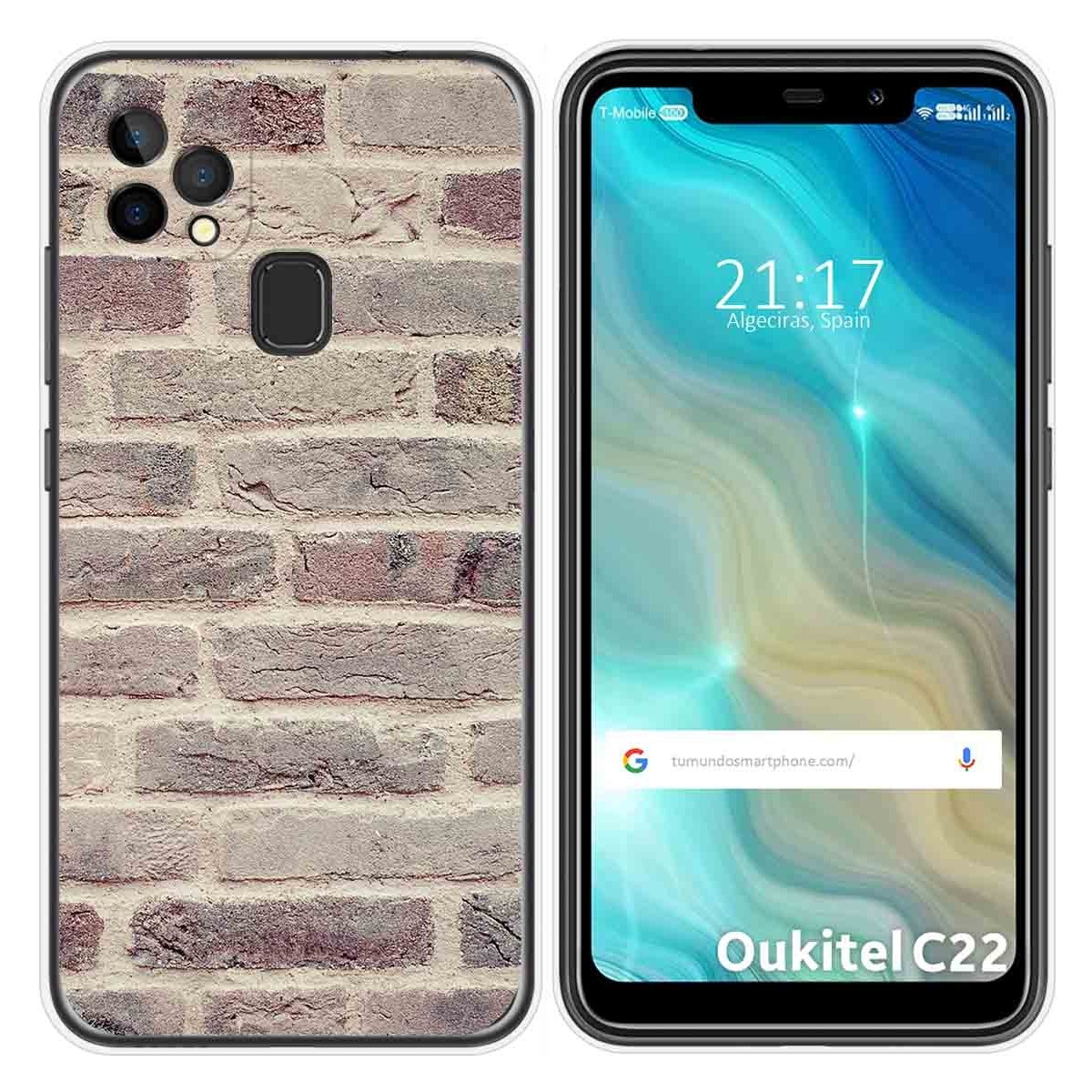 Funda Gel Tpu para Oukitel C22 diseño Ladrillo 01 Dibujos