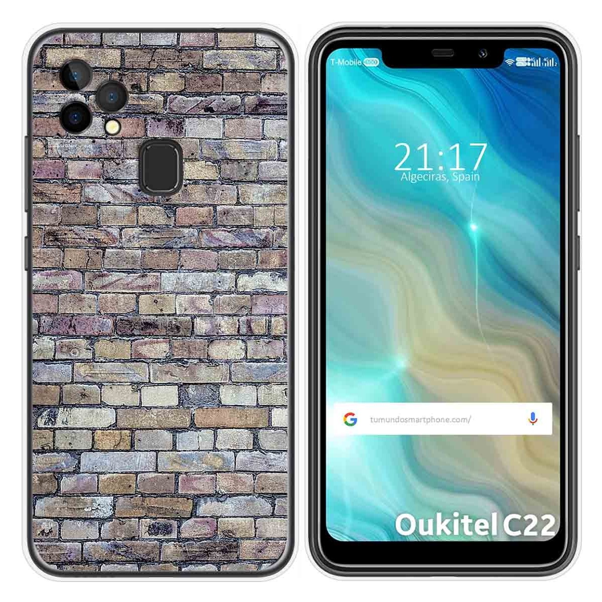 Funda Gel Tpu para Oukitel C22 diseño Ladrillo 02 Dibujos