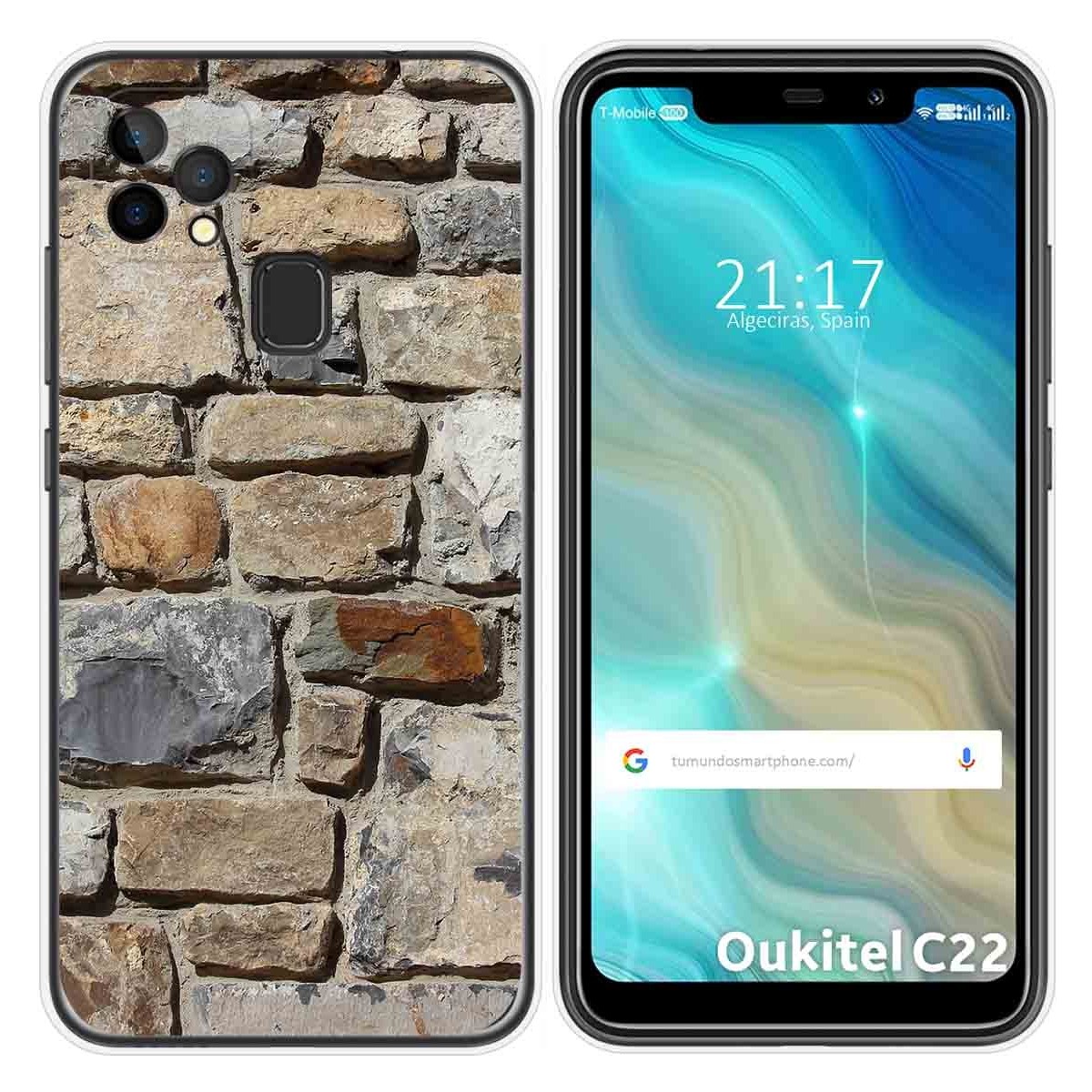 Funda Gel Tpu para Oukitel C22 diseño Ladrillo 03 Dibujos