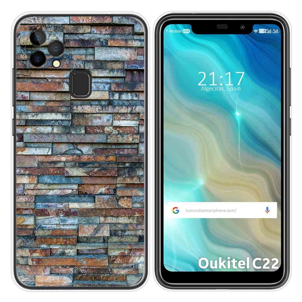 Funda Gel Tpu para Oukitel C22 diseño Ladrillo 05 Dibujos