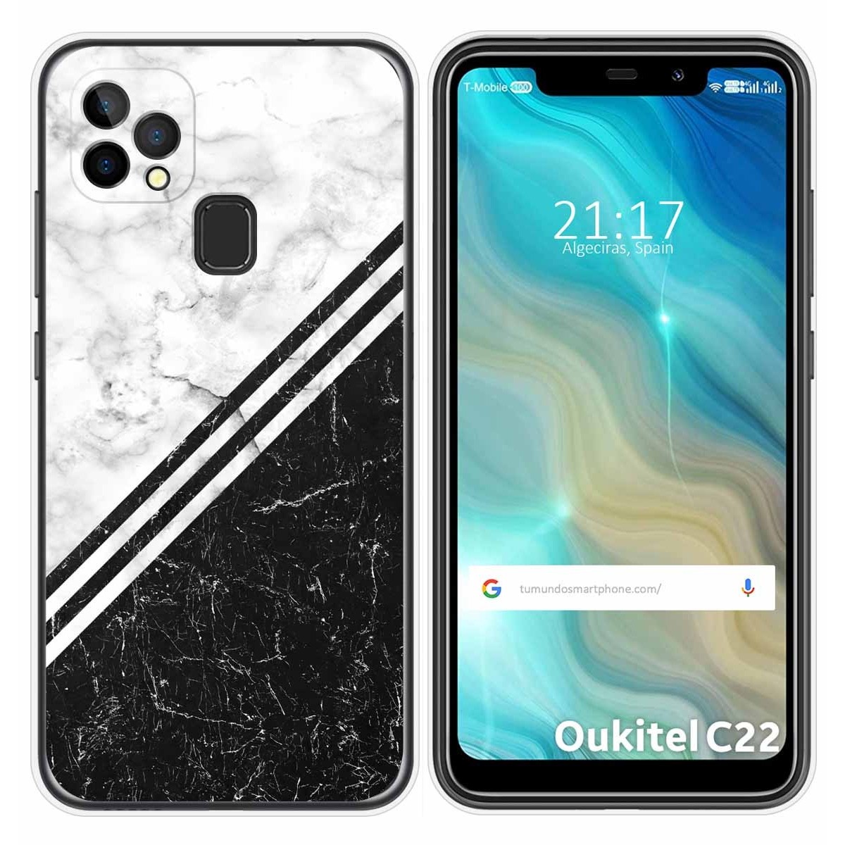 Funda Gel Tpu para Oukitel C22 diseño Mármol 01 Dibujos