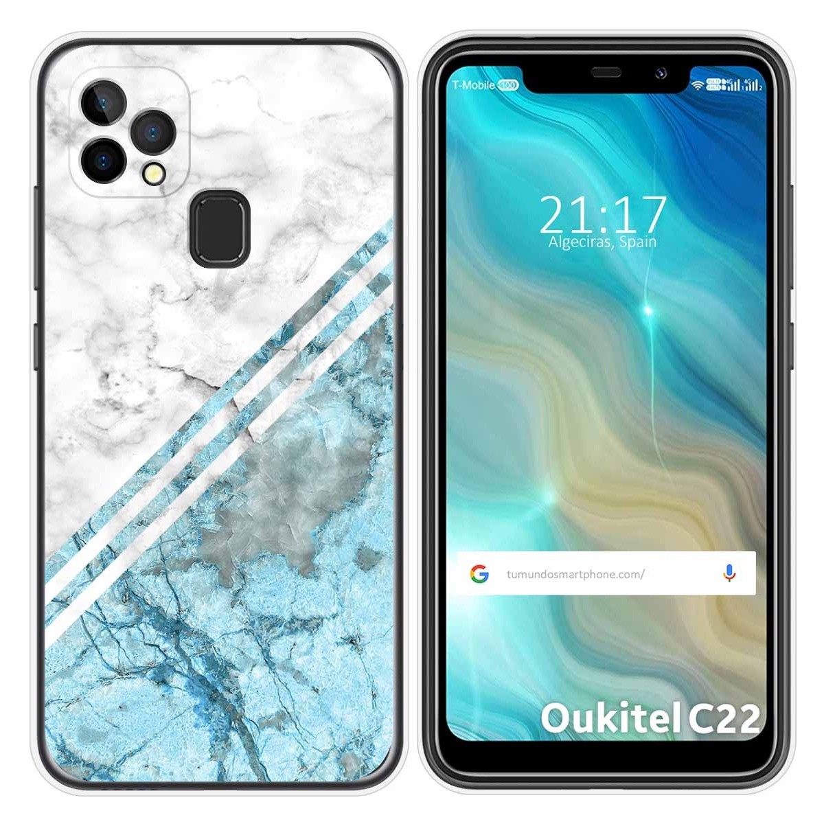Funda Gel Tpu para Oukitel C22 diseño Mármol 02 Dibujos