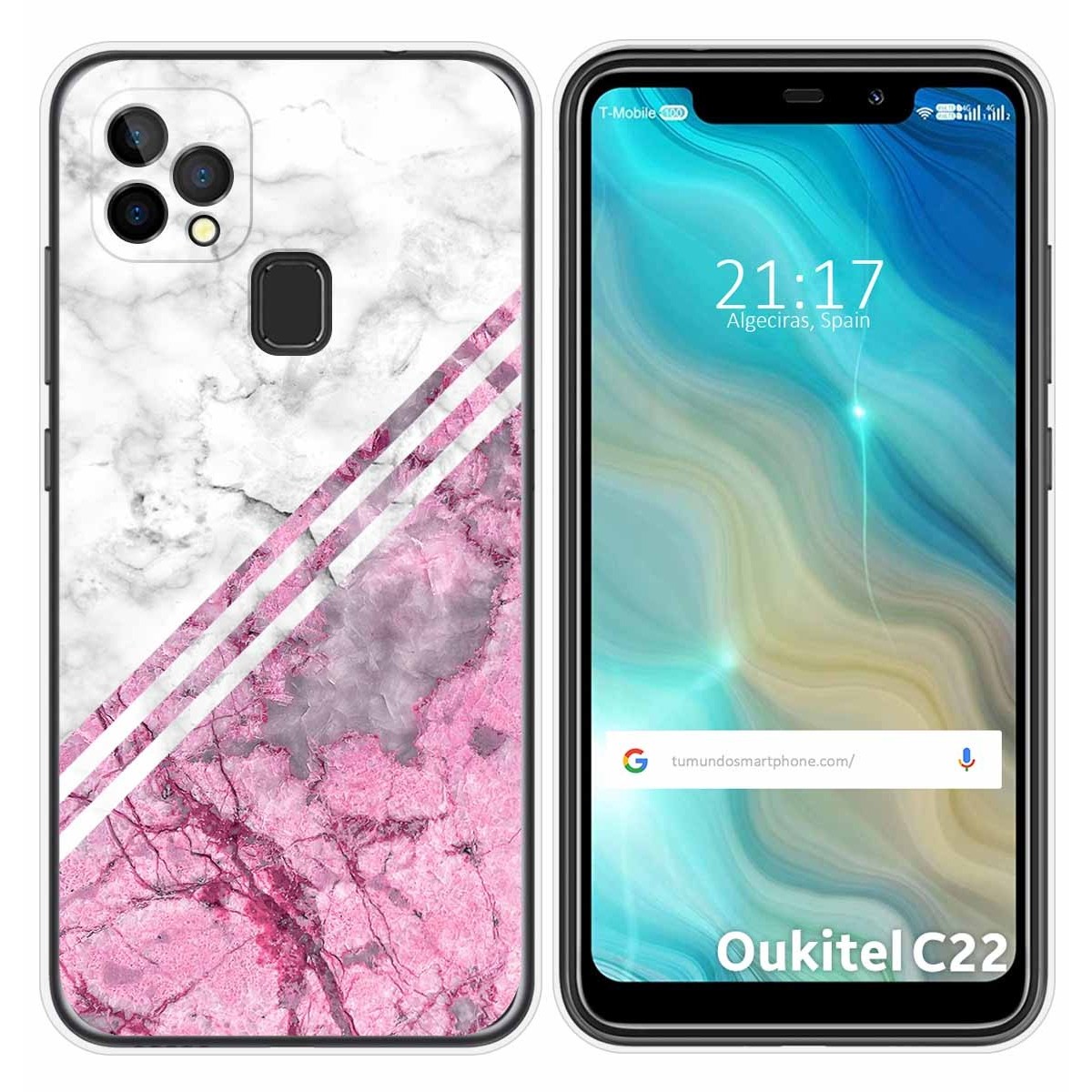 Funda Gel Tpu para Oukitel C22 diseño Mármol 03 Dibujos