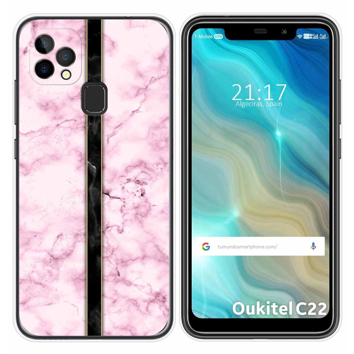 Funda Gel Tpu para Oukitel C22 diseño Mármol 04 Dibujos