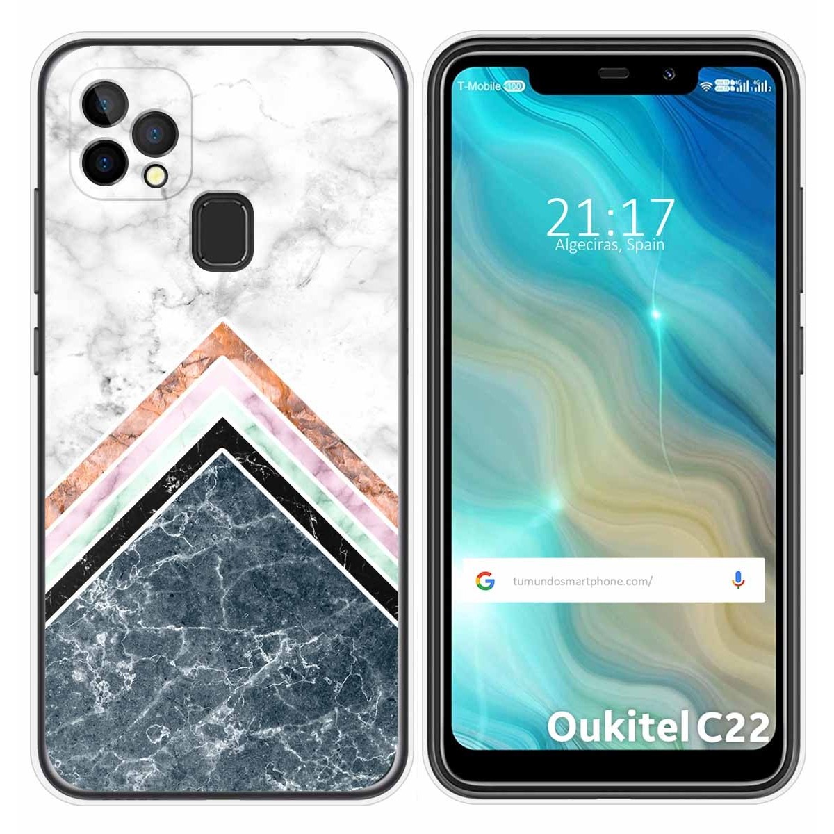 Funda Gel Tpu para Oukitel C22 diseño Mármol 05 Dibujos
