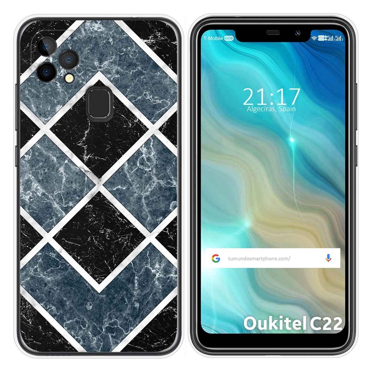 Funda Gel Tpu para Oukitel C22 diseño Mármol 06 Dibujos