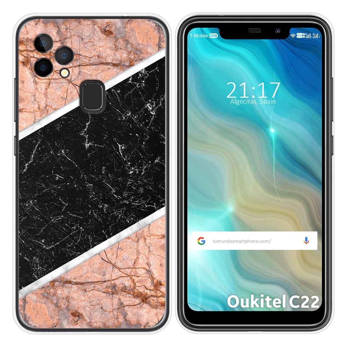 Funda Gel Tpu para Oukitel C22 diseño Mármol 07 Dibujos