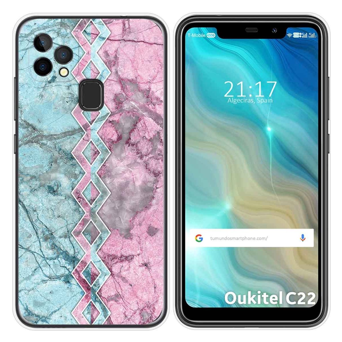 Funda Gel Tpu para Oukitel C22 diseño Mármol 08 Dibujos