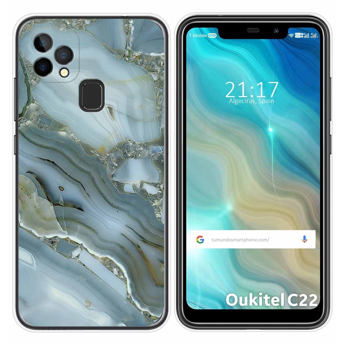 Funda Gel Tpu para Oukitel C22 diseño Mármol 09 Dibujos
