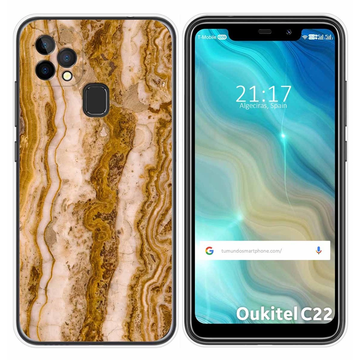 Funda Gel Tpu para Oukitel C22 diseño Mármol 10 Dibujos