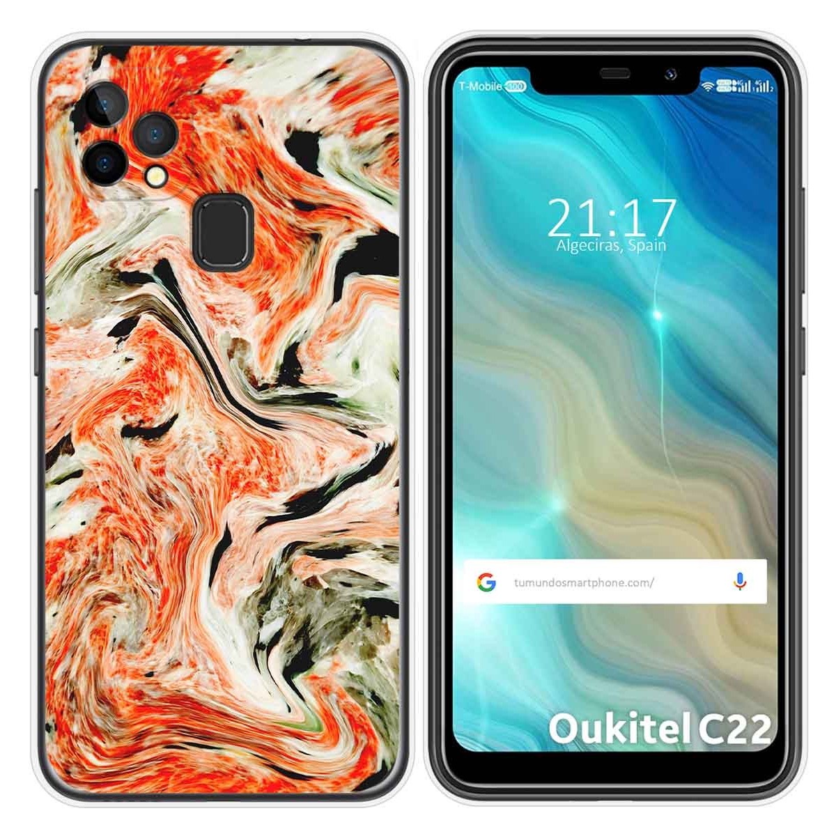 Funda Gel Tpu para Oukitel C22 diseño Mármol 12 Dibujos