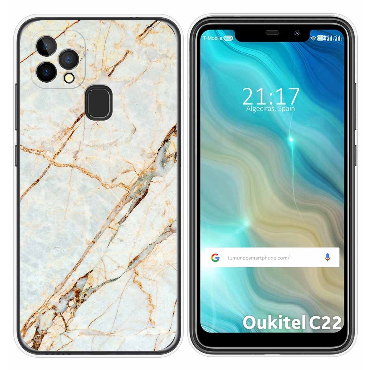 Funda Gel Tpu para Oukitel C22 diseño Mármol 13 Dibujos