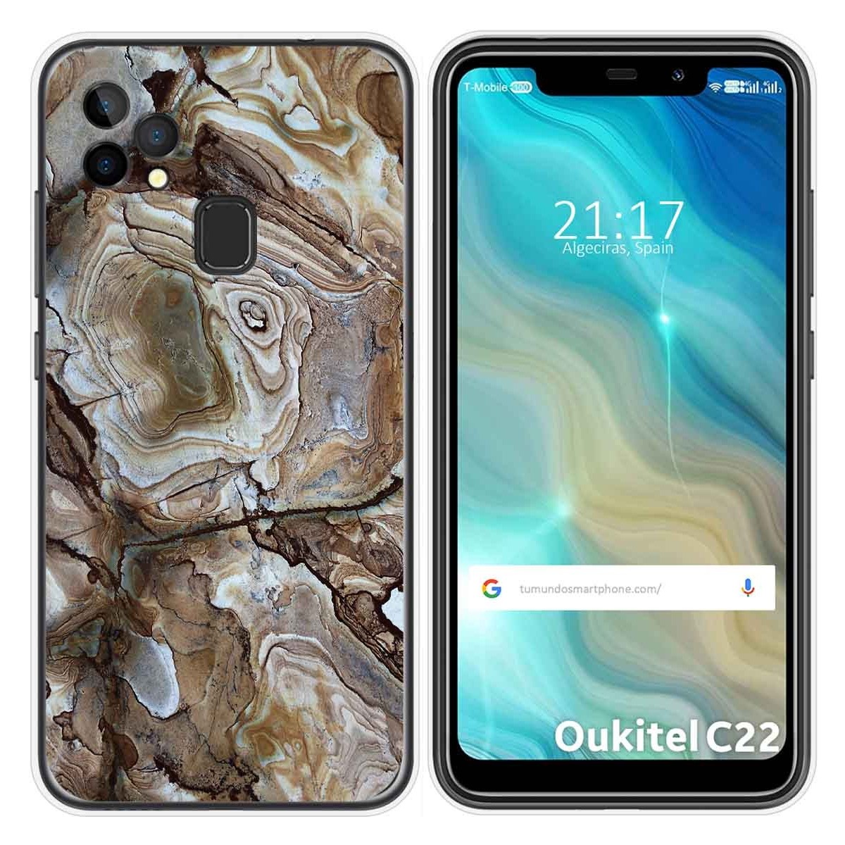 Funda Gel Tpu para Oukitel C22 diseño Mármol 14 Dibujos