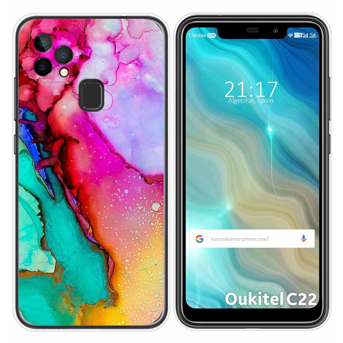 Funda Gel Tpu para Oukitel C22 diseño Mármol 15 Dibujos
