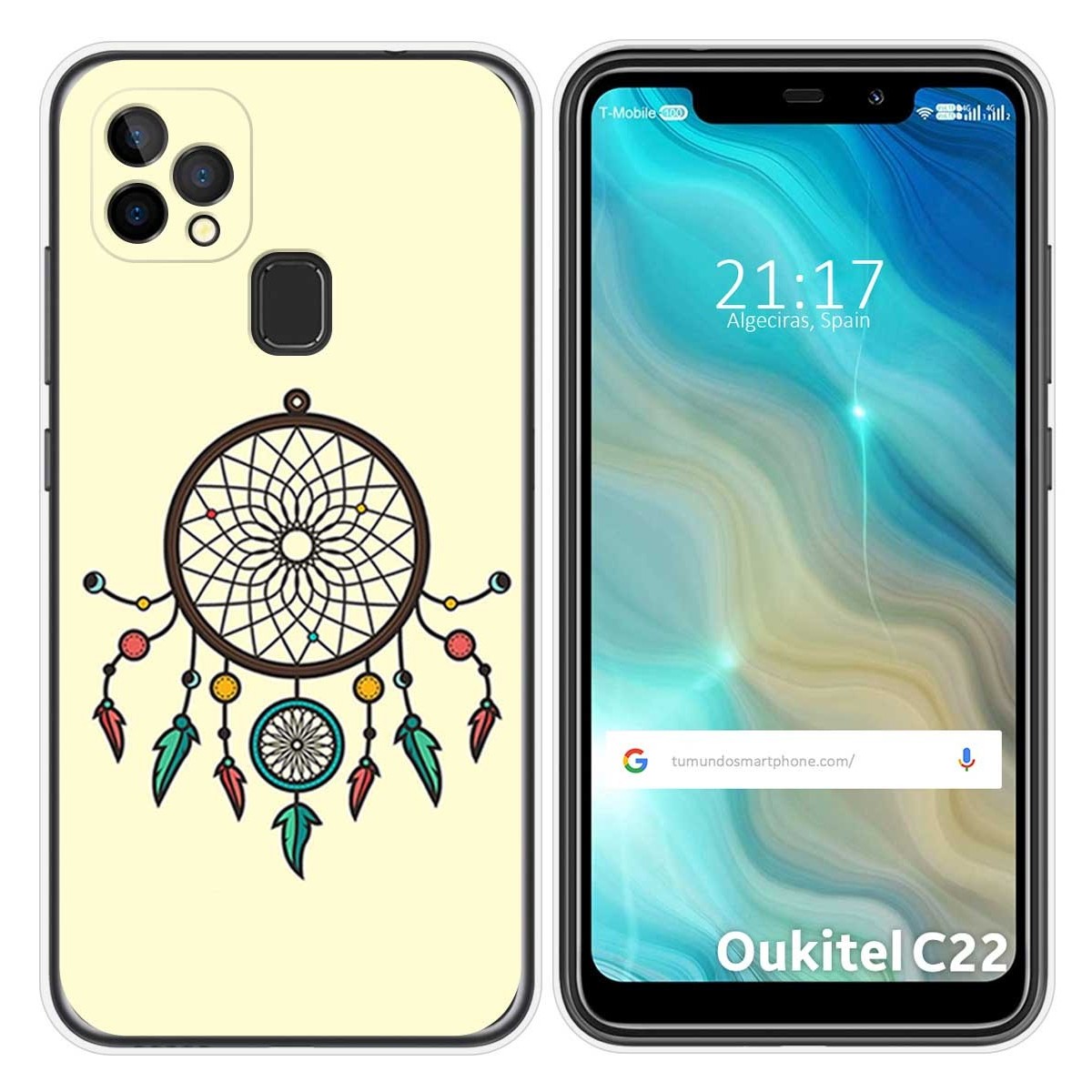 Funda Gel Tpu para Oukitel C22 diseño Atrapasueños Dibujos