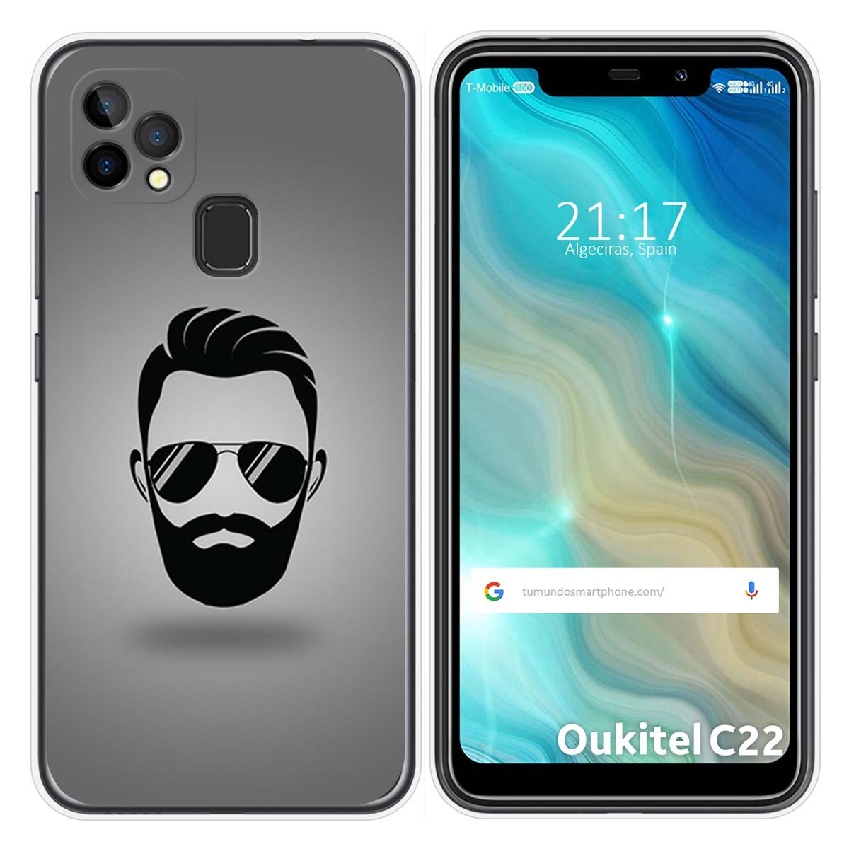 Funda Gel Tpu para Oukitel C22 diseño Barba Dibujos