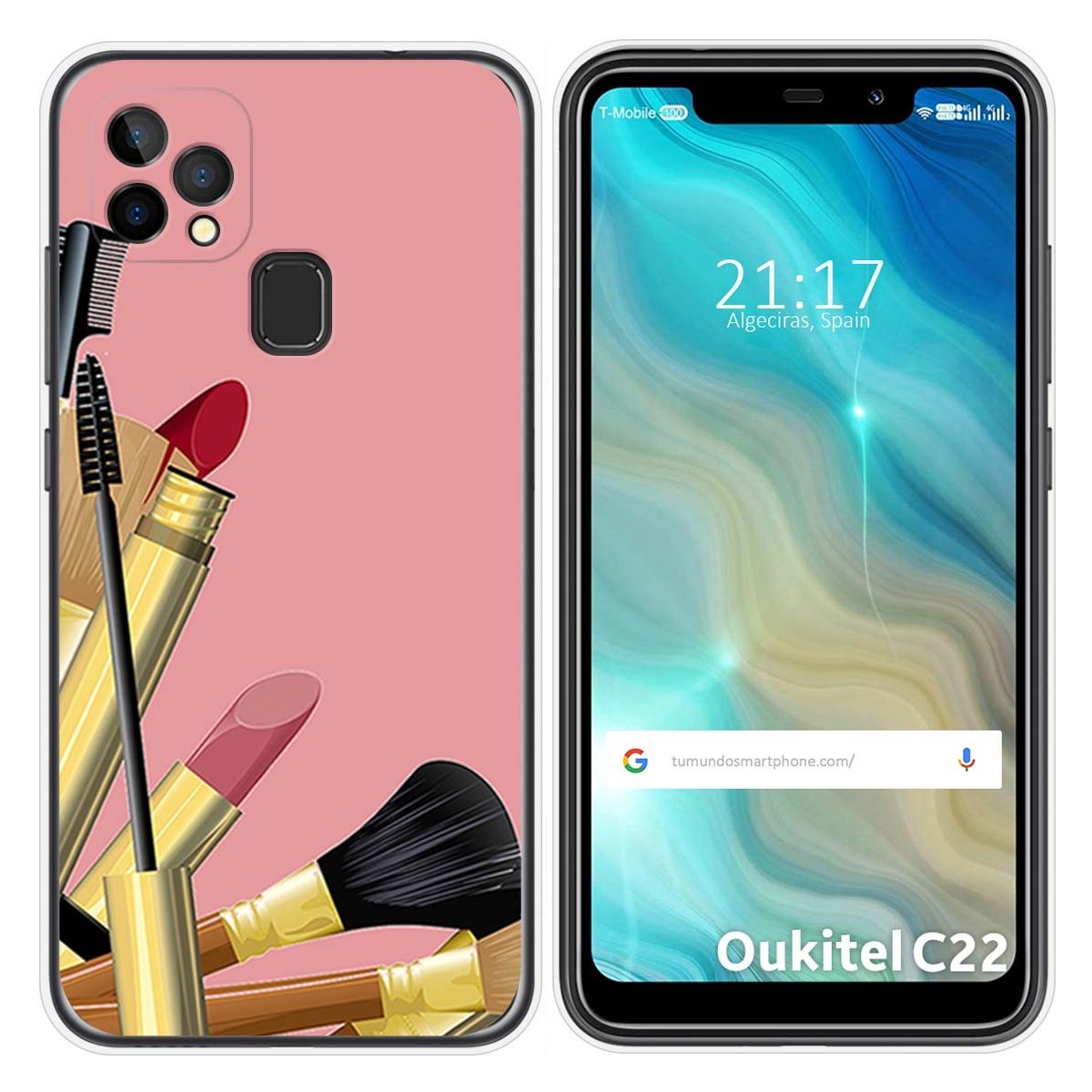 Funda Gel Tpu para Oukitel C22 diseño Brochas Dibujos