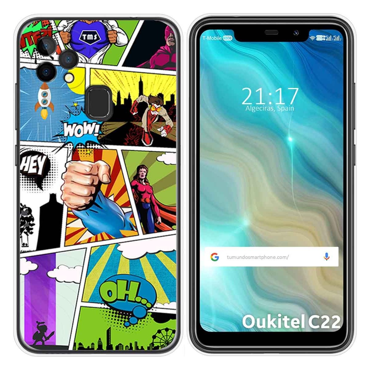 Funda Gel Tpu para Oukitel C22 diseño Comic Dibujos