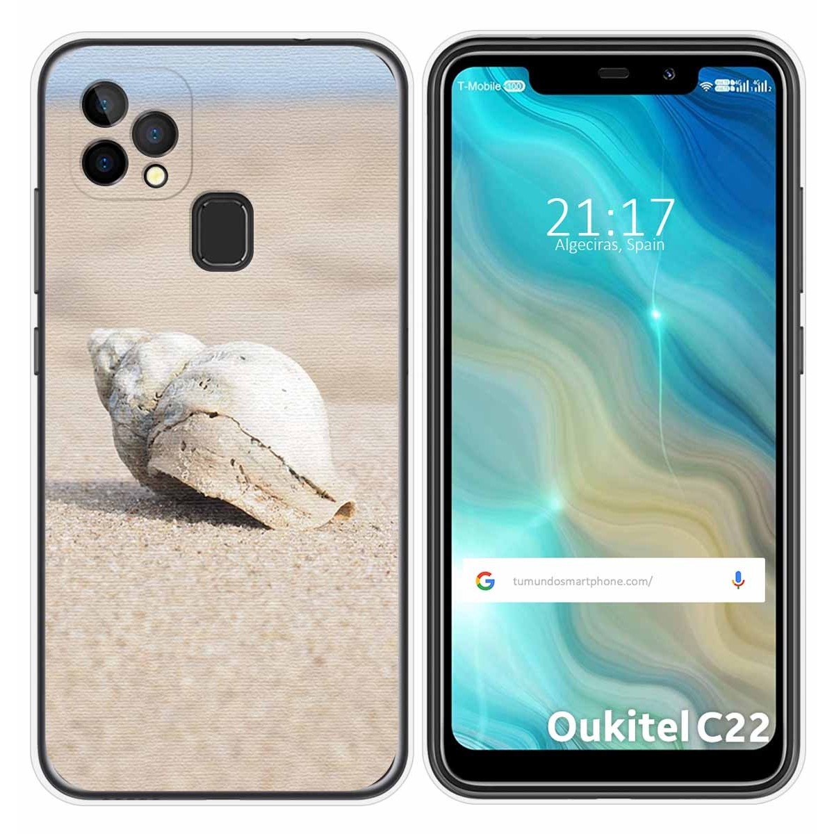Funda Gel Tpu para Oukitel C22 diseño Concha Dibujos