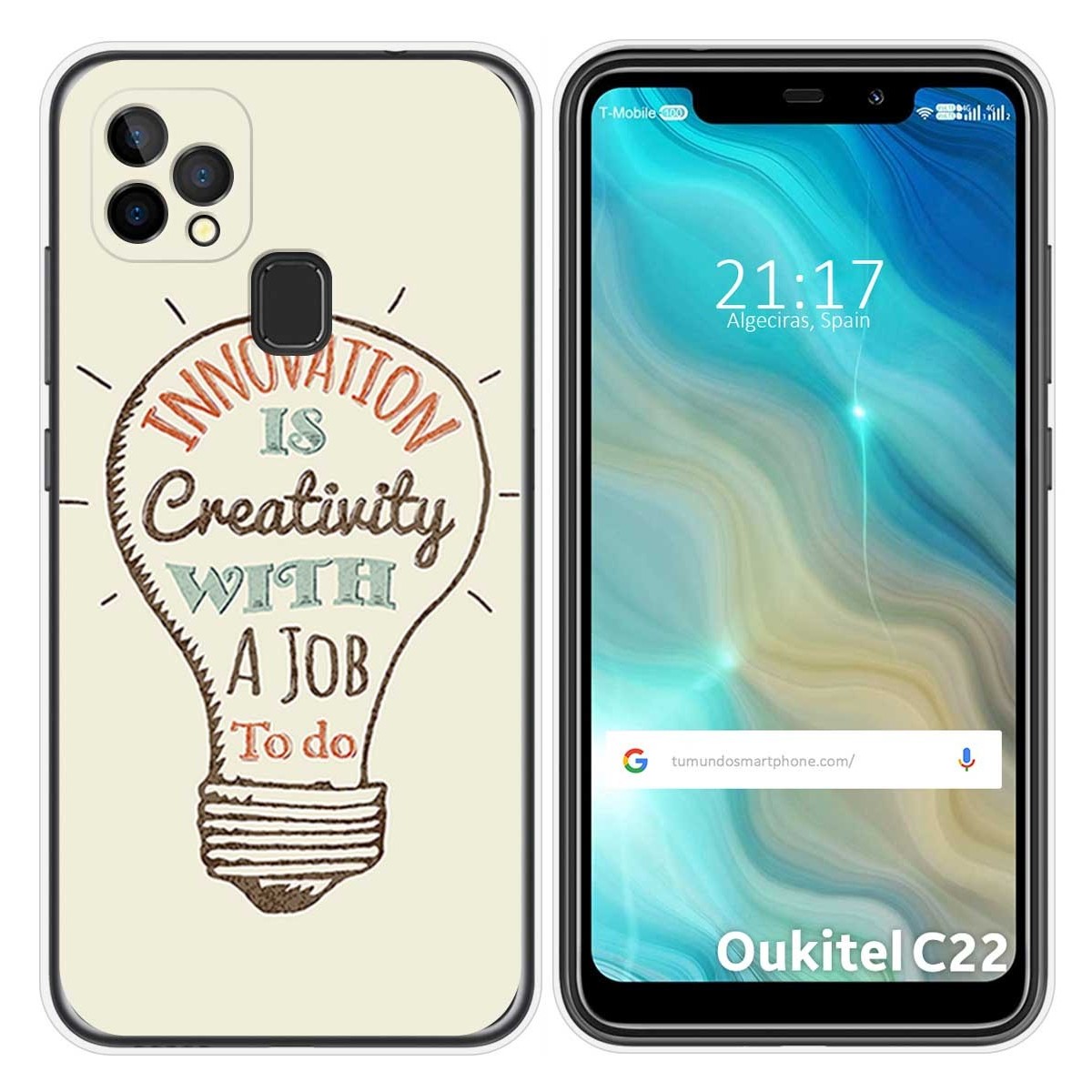 Funda Gel Tpu para Oukitel C22 diseño Creativity Dibujos