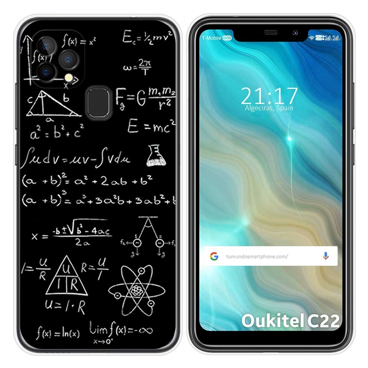 Funda Gel Tpu para Oukitel C22 diseño Formulas Dibujos