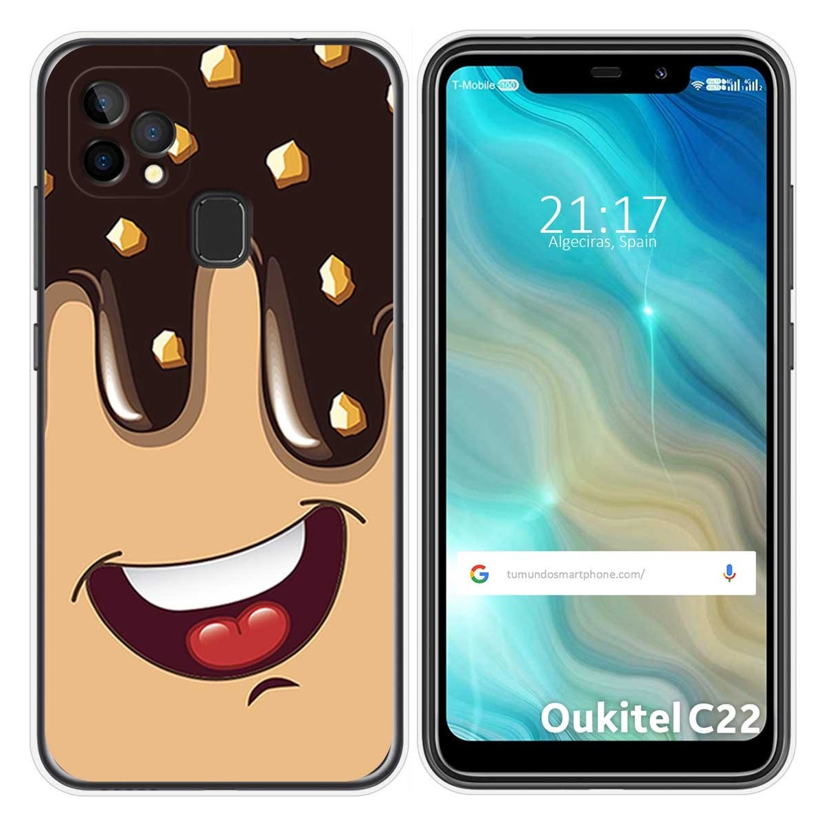 Funda Gel Tpu para Oukitel C22 diseño Helado Chocolate Dibujos