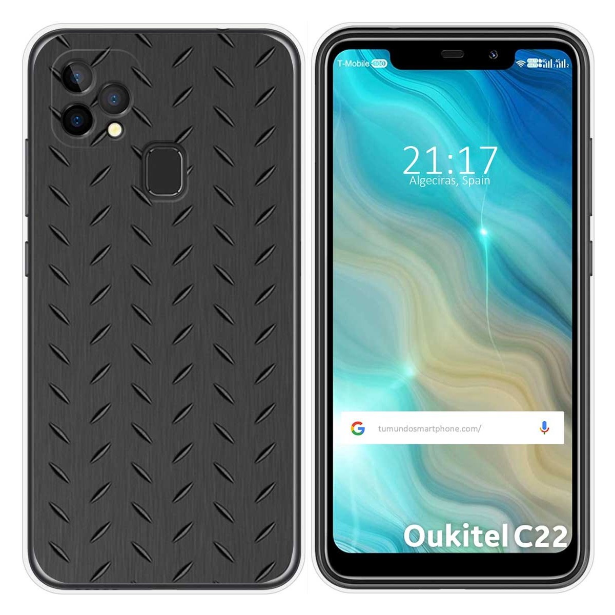 Funda Gel Tpu para Oukitel C22 diseño Metal Dibujos