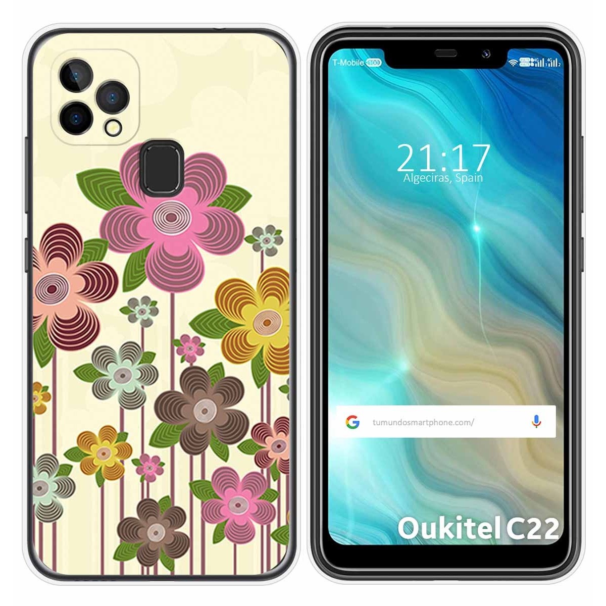 Funda Gel Tpu para Oukitel C22 diseño Primavera En Flor Dibujos