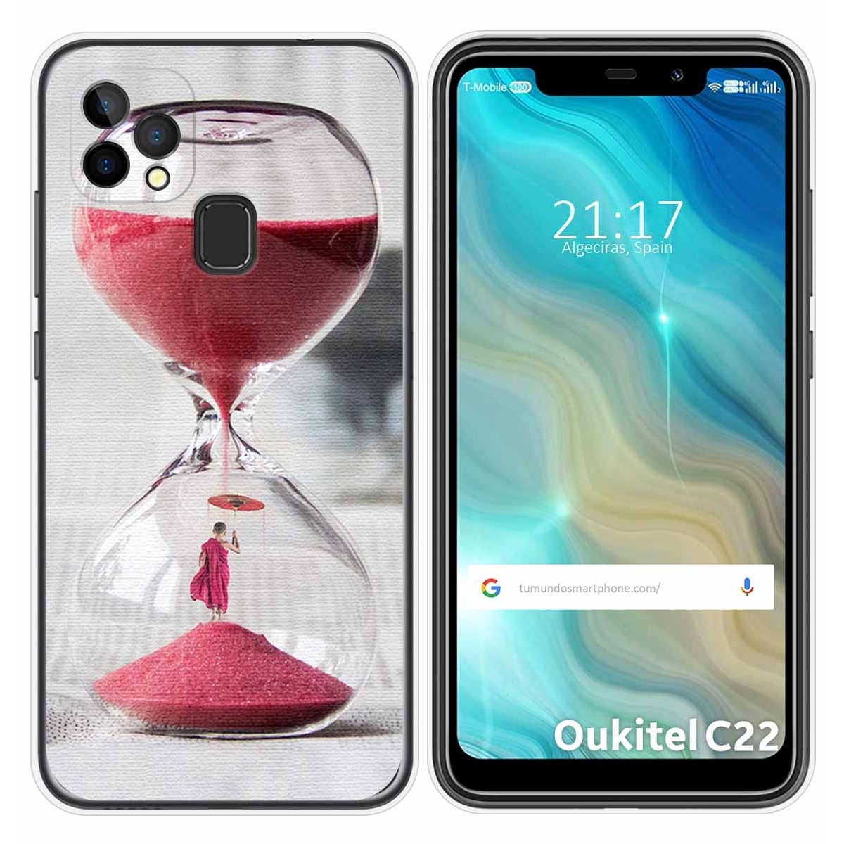 Funda Gel Tpu para Oukitel C22 diseño Reloj Dibujos