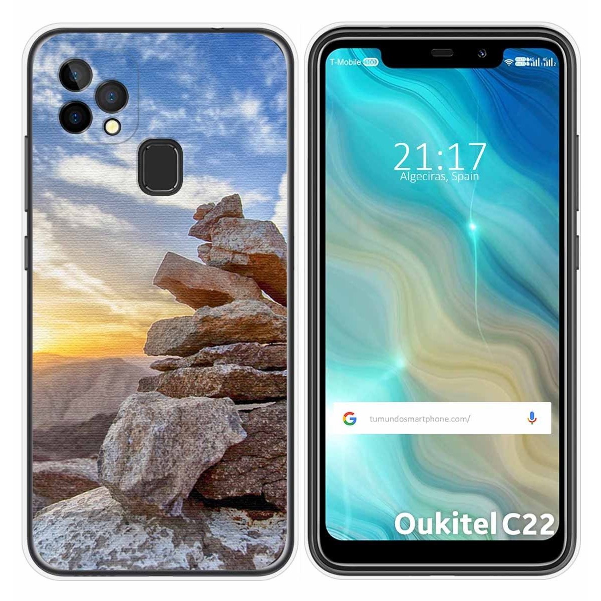 Funda Gel Tpu para Oukitel C22 diseño Sunset Dibujos