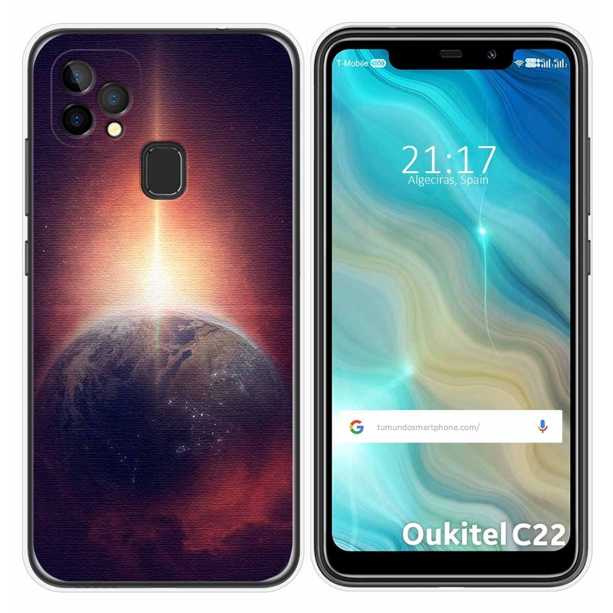Funda Gel Tpu para Oukitel C22 diseño Tierra Dibujos
